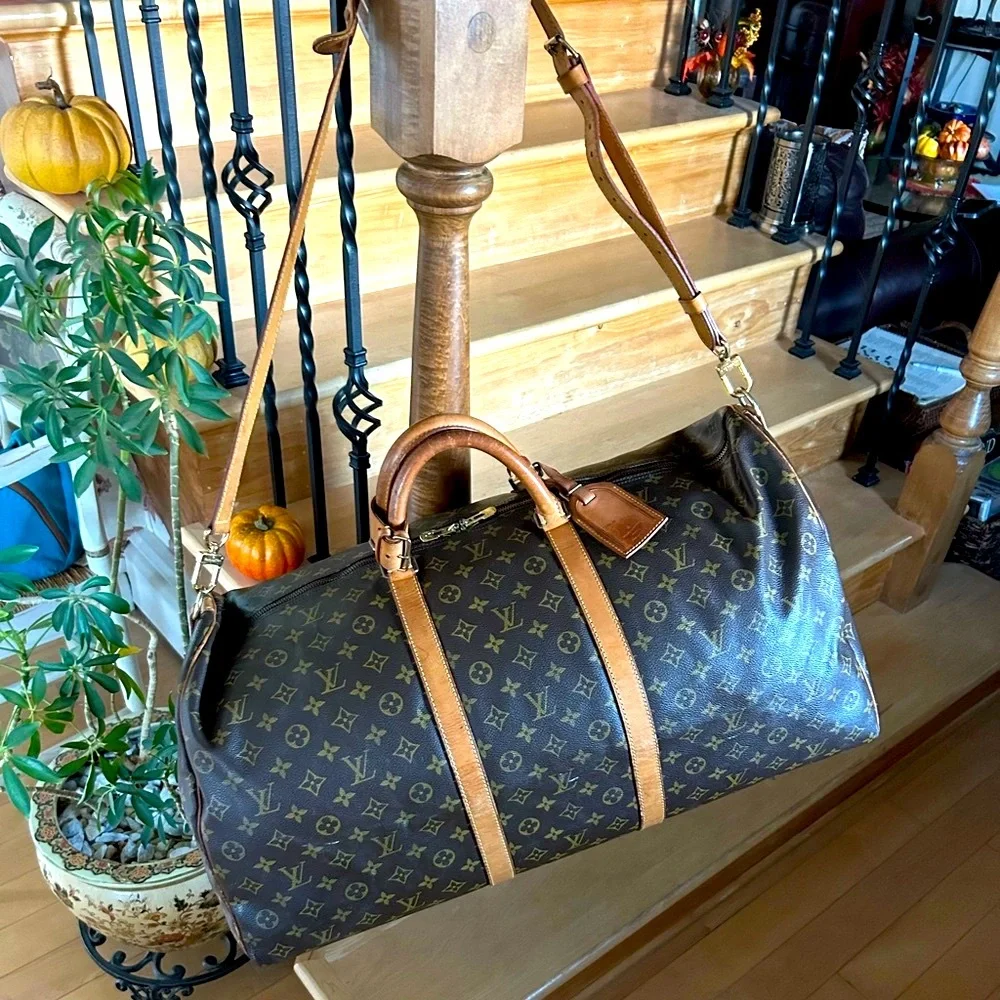 Louis Vuitton Monogram Canvas Brown & Tan Travel Duffel